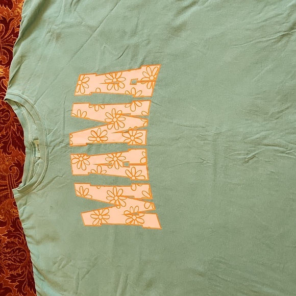 Comfort Colors custom "Mama" short-short-sleeve shirt, blue-green, 3XL, like new - Picture 2 of 6